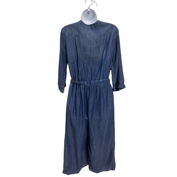 Cloth & Stone Chambray Denim Wide Leg Cropped Jumpsuit Women’s XS EUC - Picture 3 of 10